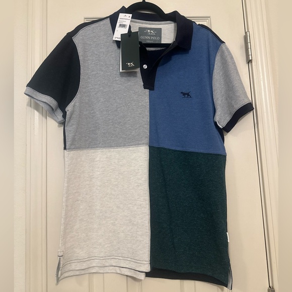 ♦️ Gunn Polo New Men’s Short Sleeve Colorblocked Polo Size Medium - Picture 1 of 10